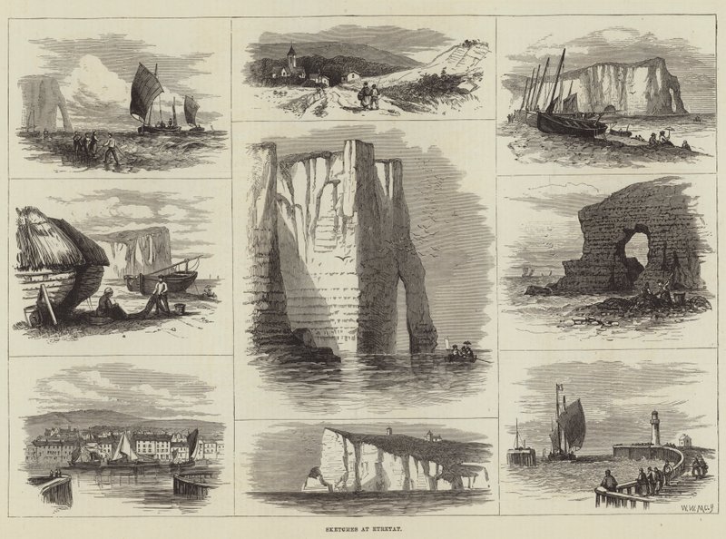Skitser ved Etretat af Walter William May