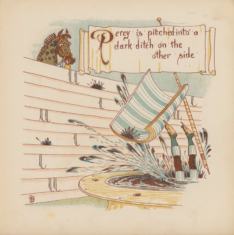 Illustration til Pothooks and Perseverance af Walter Crane (farvelitografi) af Walter (after) Crane