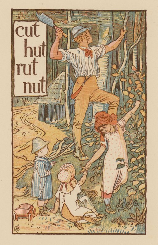 Side fra The Golden Primer (farve litho) af Walter (after) Crane