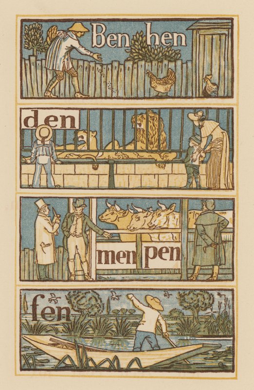 Side fra The Golden Primer (farve litho) af Walter (after) Crane