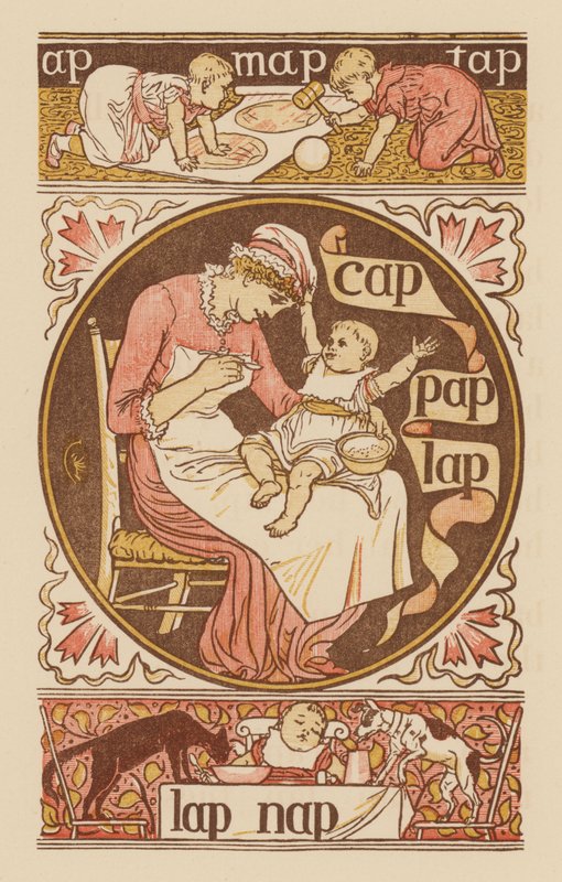 Side fra The Golden Primer (farve litho) af Walter (after) Crane