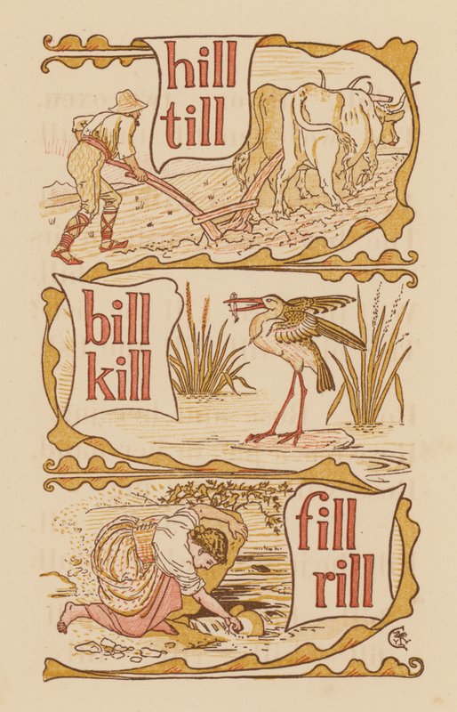 Side fra The Golden Primer (farve litho) af Walter (after) Crane