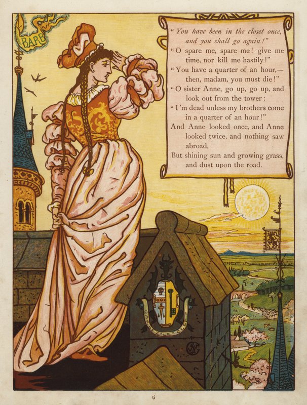 Blåskæg (farve litho) af Walter Crane