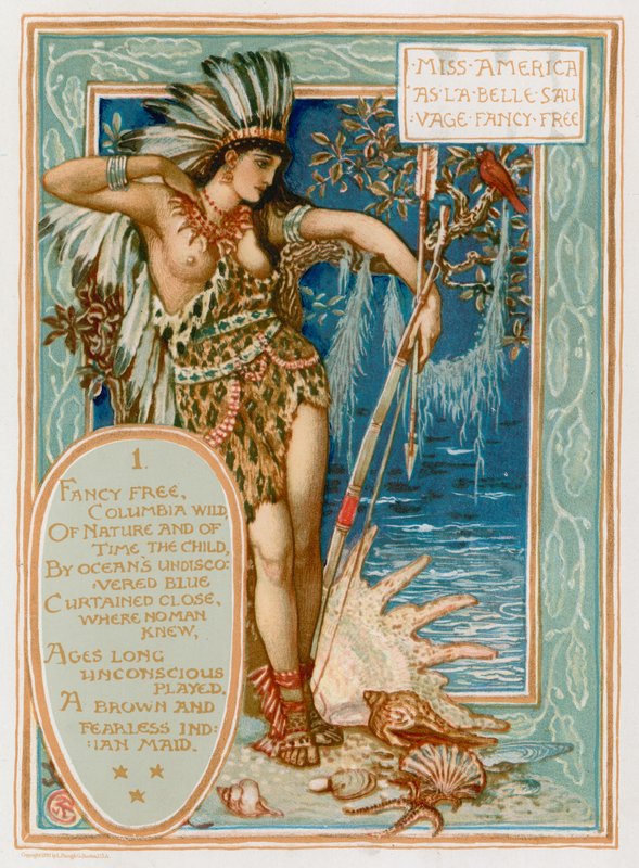Miss America som La Belle Sauvage Fancy Free af Walter Crane
