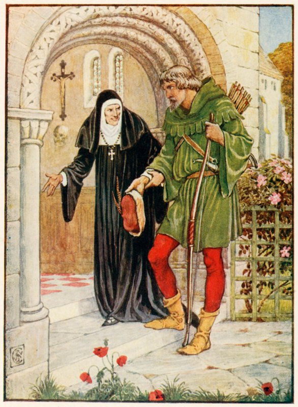 Robin Hood kommer til Kirklees Hall af Walter Crane