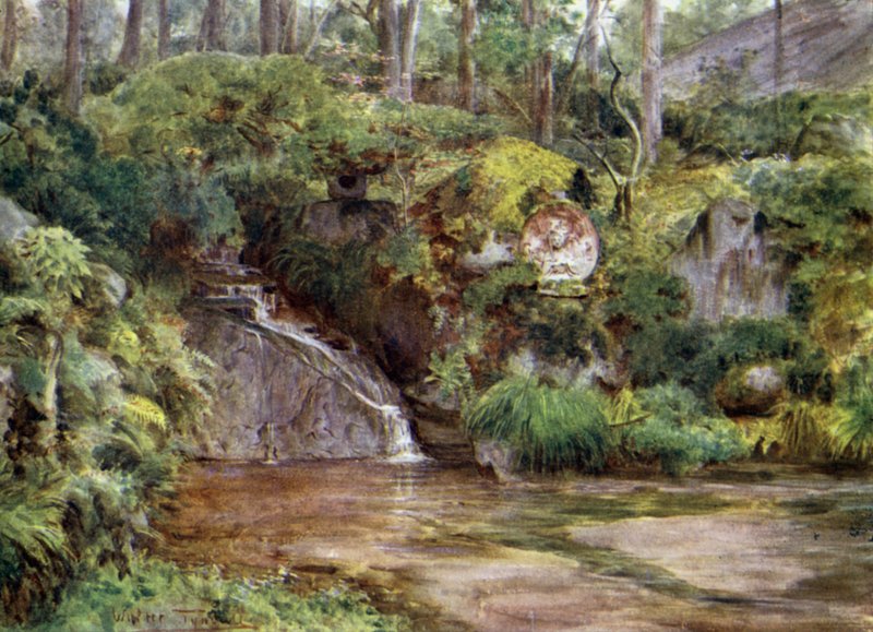 En klippehave i Nikko med Kwannon Image af Walter Frederick Roofe Tyndale