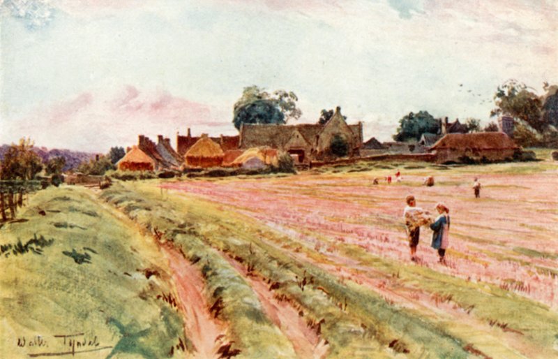 A Somerset Homestead, nær Limpley Stoke (farve litho) af Walter Frederick Roofe Tyndale