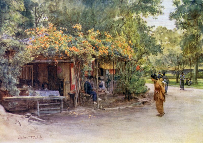 Bignonia-dækket espalier, Maruyama Park, Kyoto af Walter Frederick Roofe Tyndale