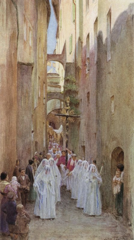 Procession, San Remo, Italien af Walter Frederick Roofe Tyndale