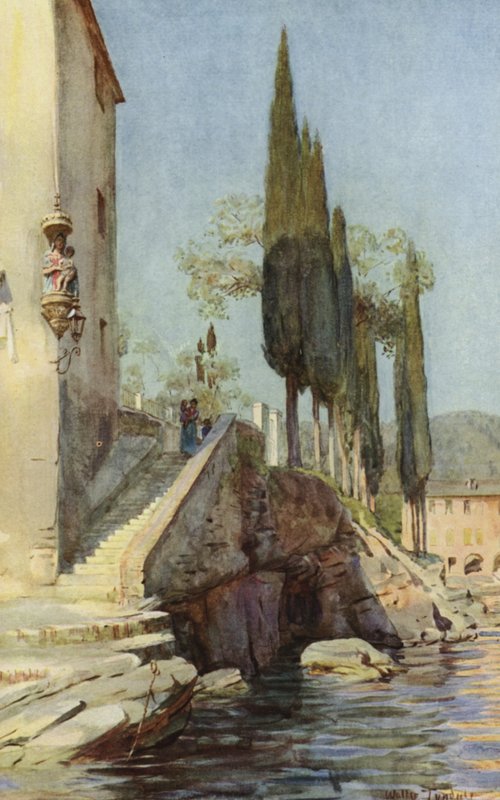 S Michele, Rapallo, Italien (farve litho) af Walter Frederick Roofe Tyndale