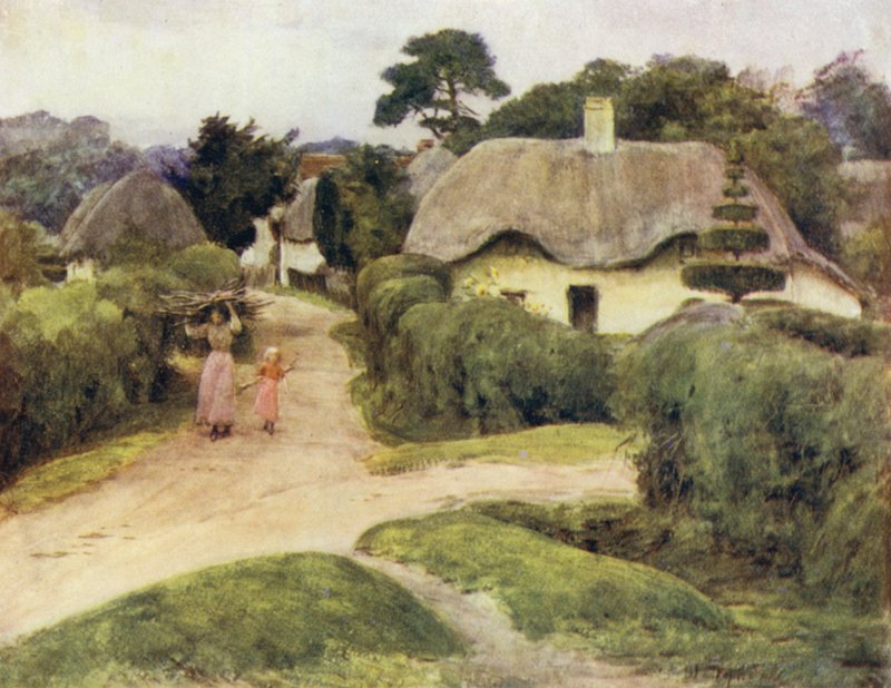 The New Forest: Furzy Lodge, nær Beaulieu (farve litho) af Walter Frederick Roofe Tyndale