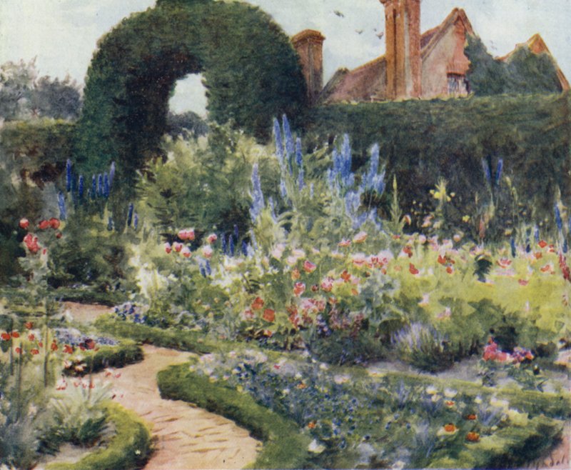 The New Forest: Garden near Brokenhurst (farve litho) af Walter Frederick Roofe Tyndale
