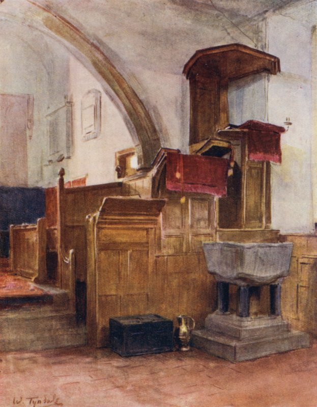 The New Forest: Minstead Church (farve litho) af Walter Frederick Roofe Tyndale