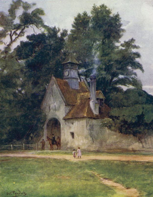 The New Forest: The Gateway, Beaulieu Palace (farve litho) af Walter Frederick Roofe Tyndale