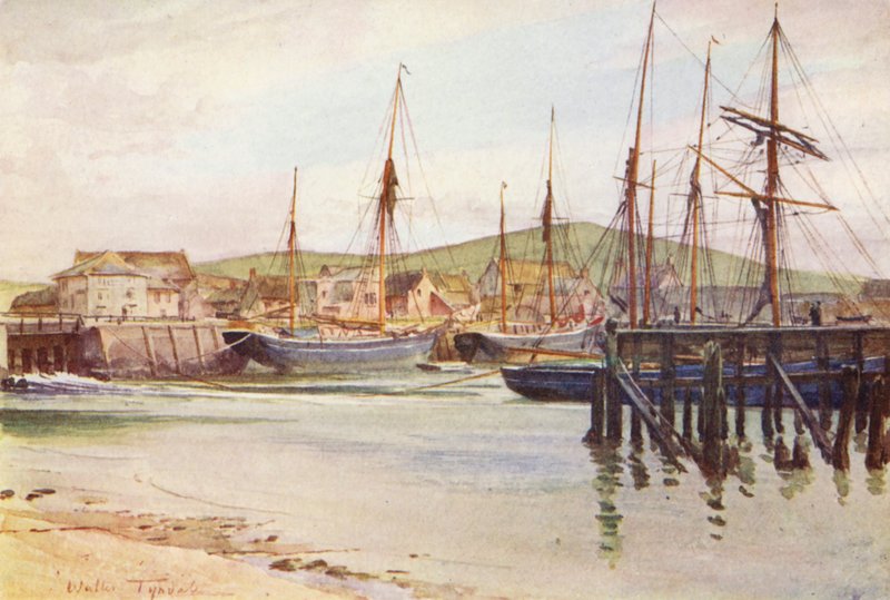 Wessex: Bridport, "Port Bredy" i Wessex-romanerne (farvelitografi) af Walter Frederick Roofe Tyndale