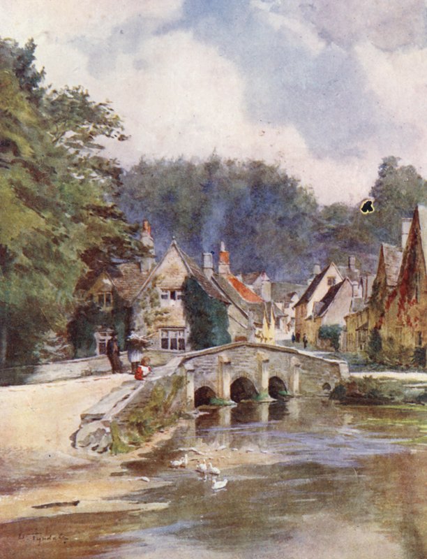 Wessex: Castle Combe, North Wilts (farvelitografi) af Walter Frederick Roofe Tyndale