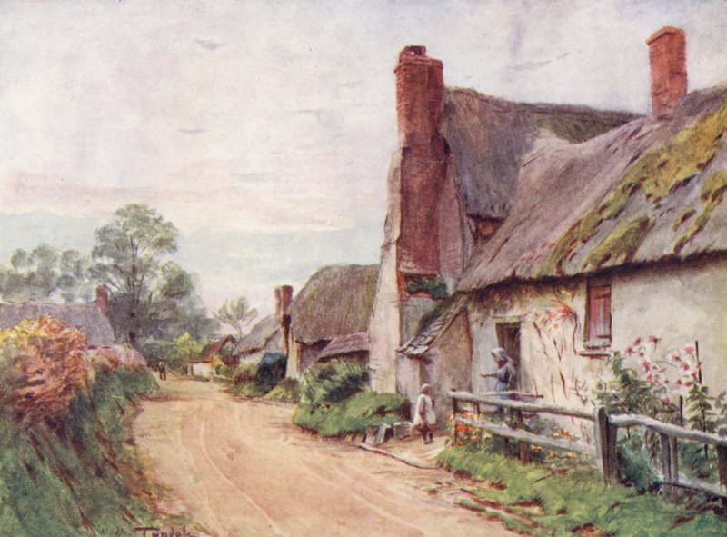 Wessex: Hytte ved Incleton, nær Dorchester (farvelitografi) af Walter Frederick Roofe Tyndale