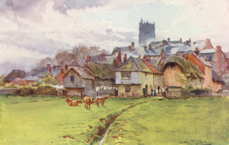 Wessex: Fordington, Dorchester (farvelitografi) af Walter Frederick Roofe Tyndale