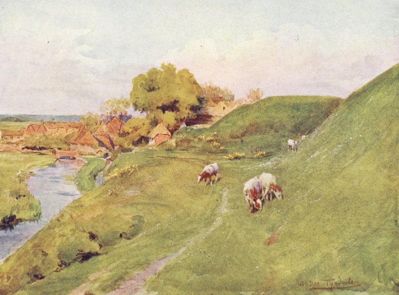 Wessex: På de gamle mure i Wareham (farvelitografi) af Walter Frederick Roofe Tyndale