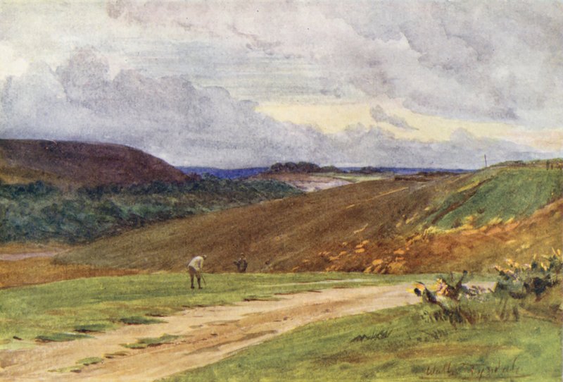 Wessex: Broadstone Golf Links, nær Poole (farvelitografi) af Walter Frederick Roofe Tyndale