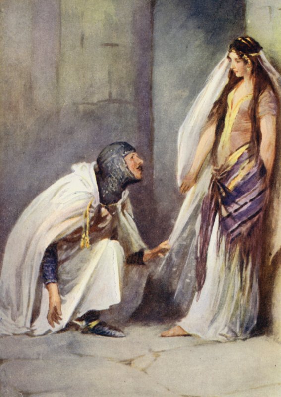 Illustration til Ivanhoe af Sir Walter Scott (farve litho) af Walter Grieve