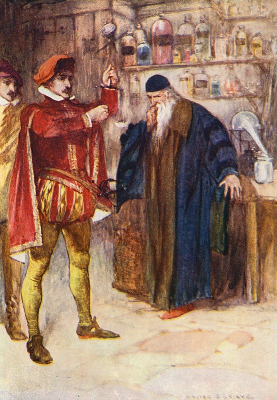 Illustration til Kenilworth af Sir Walter Scott (farvelitografi) af Walter Grieve