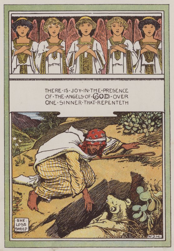 Det forsvundne får (farve litho) af Walter Jenks Morgan
