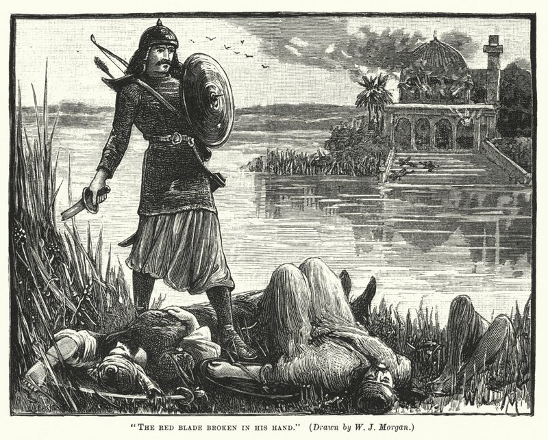 Det røde blad knækket i hans hånd (gravering) af Walter Jenks Morgan