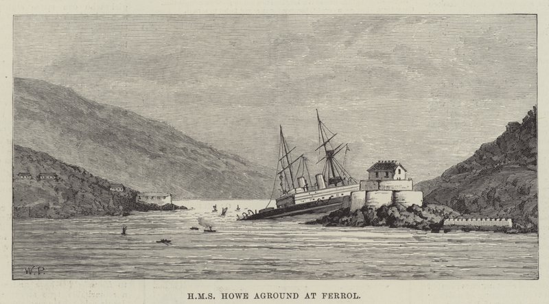HMS Howe på grund af Ferrol af Walter Paget