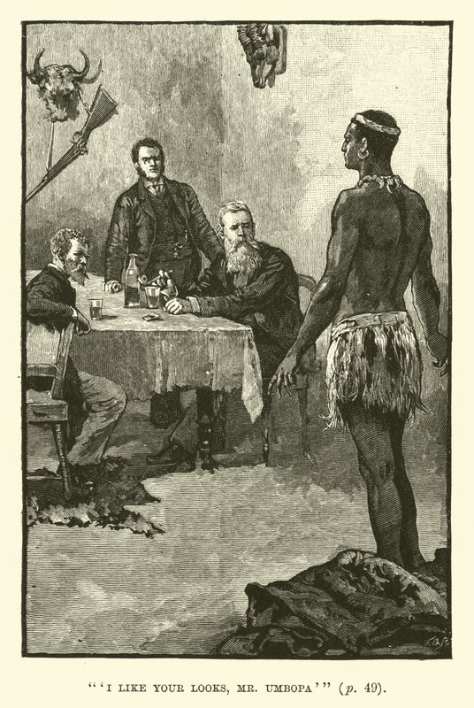 Illustration til King Solomons Mines af H Rider Haggard af Walter Paget