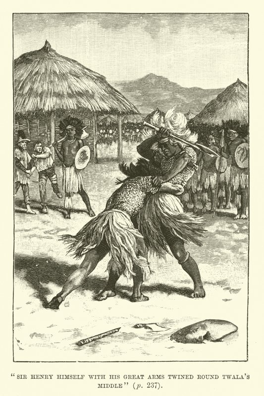 Illustration til King Solomons Mines af H Rider Haggard af Walter Paget