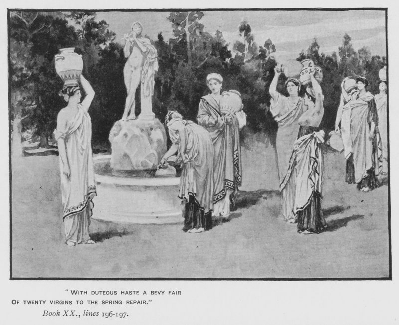Illustration til pavens Odyssey of Homer (litho) af Walter Paget