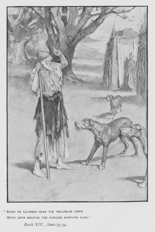 Illustration til pavens Odyssey of Homer (litho) af Walter Paget
