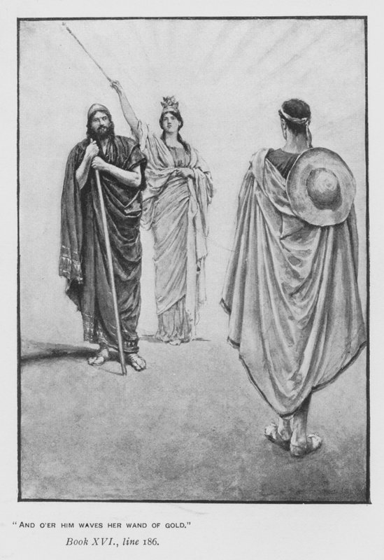 Illustration til pavens Odyssey of Homer (litho) af Walter Paget