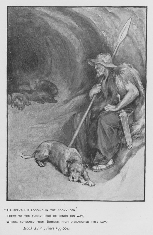 Illustration til pavens Odyssey of Homer (litho) af Walter Paget