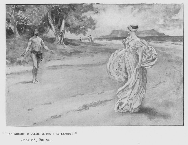 Illustration til pavens Odyssey of Homer (litho) af Walter Paget