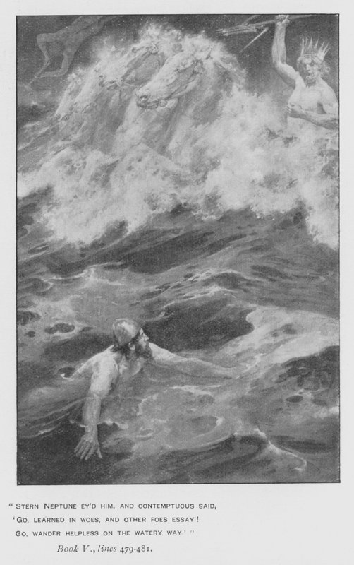 Illustration til pavens Odyssey of Homer (litho) af Walter Paget