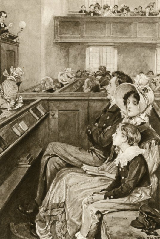 John Ruskin som dreng iagttog prædikanten af Walter Paget