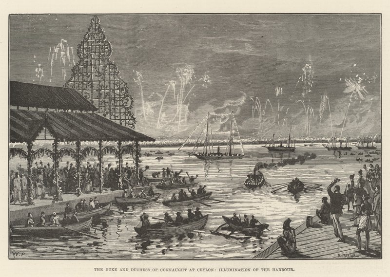 Hertugen og hertuginden af Connaught på Ceylon, Illumination af havnen af Walter Paget