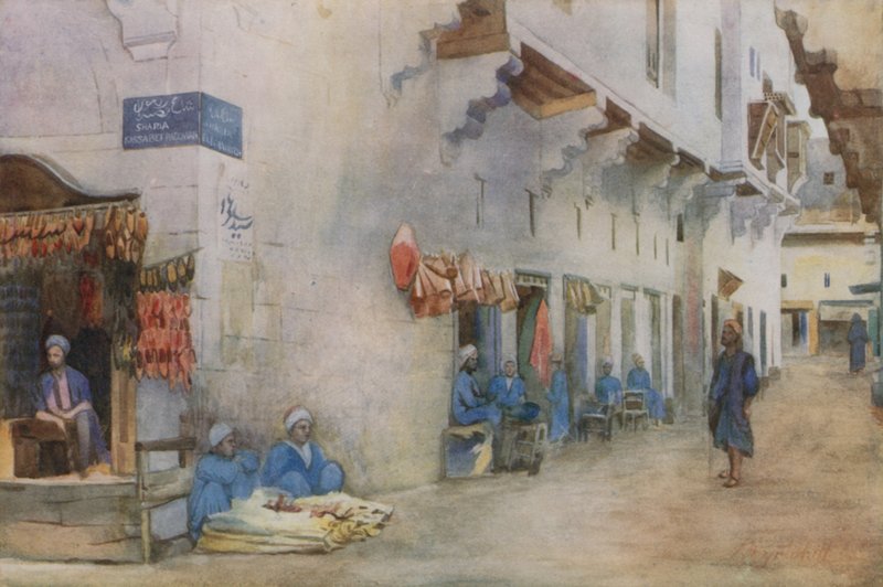 Sharia-el-Kerabiyeh, eller Water Carriers Street, Cairo af Walter Spencer Stanhope Tyrwhitt