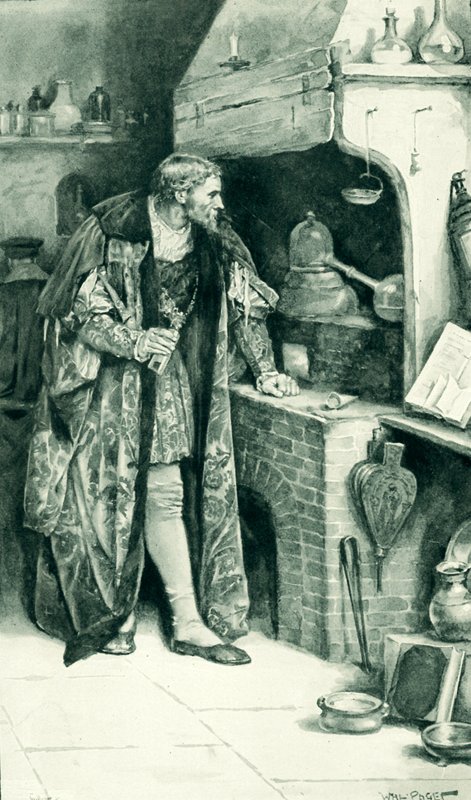 James IV som alkymist i sit laboratorium af Walter Stanley Paget
