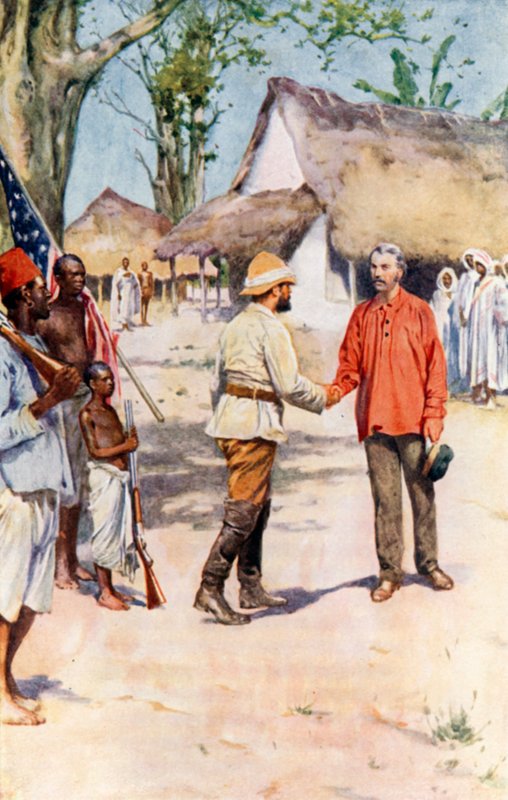 Livingstone og Stanley ved Ujiji af Walter Stanley Paget