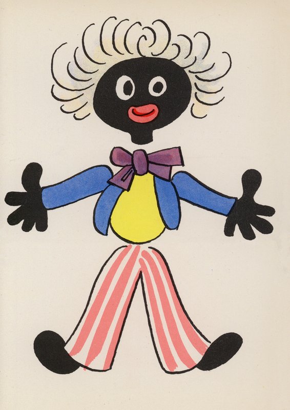 Figurer fra børnebøger: Golliwog (farvelitografi) af Walter Trier