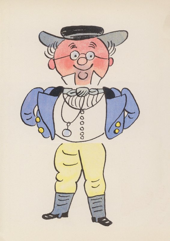 Figurer fra børnebøger: Mr Pickwick (farvelitografi) af Walter Trier