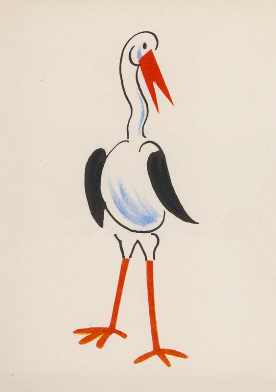 Et af Walter Triers skøre mennesker (farvelitografi) af Walter Trier