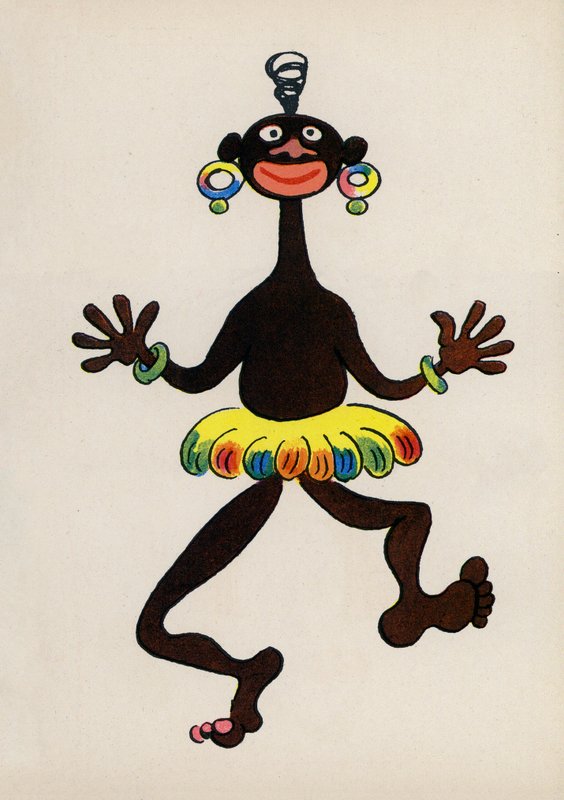 En af Walter Triers Crazy People (farvelitografi) af Walter Trier