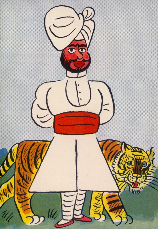 Walter Triers skøre kostumer: Indien (farvelitografi) af Walter Trier