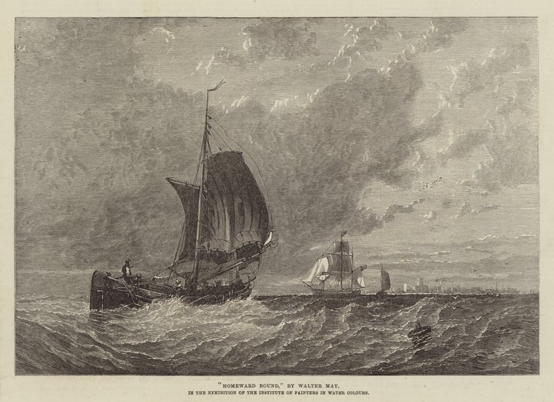 Homeward Bound, i udstillingen af Institute of Painters in Water Colours af Walter William May