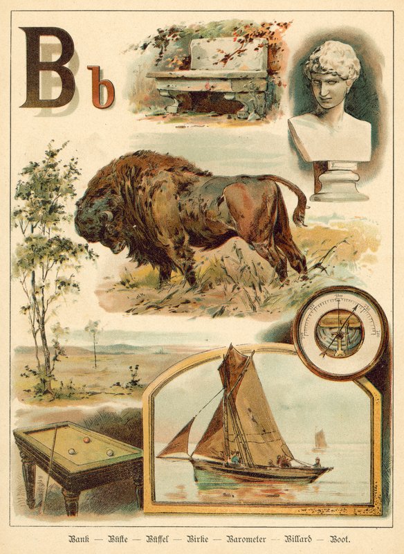 Bogstav B (chromolitho) af Walter Zweigle