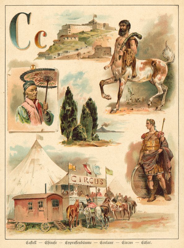 Bogstav C (chromolitho) af Walter Zweigle